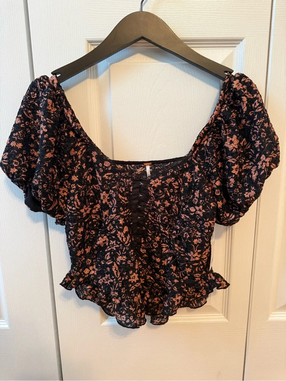 Free People Oh Baby Lace Corset Top in Black Combo